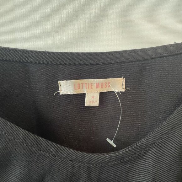 Lottie Moss Simple Black Mini Dress Minimalist Sleeveless Strappy M Sundress - Picture 8 of 9